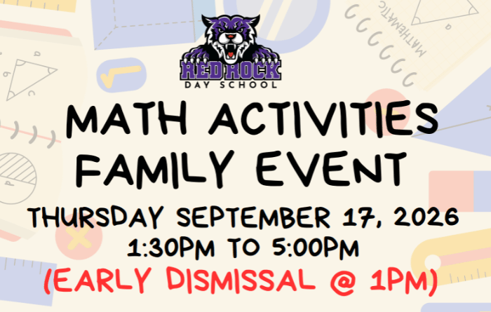 Math Activities Family Event happening on Thursday, September 17, 2026 at 1:30pm-5pm.