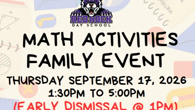 Math Activities Family Event happening on Thursday, September 17, 2026 at 1:30pm-5pm.